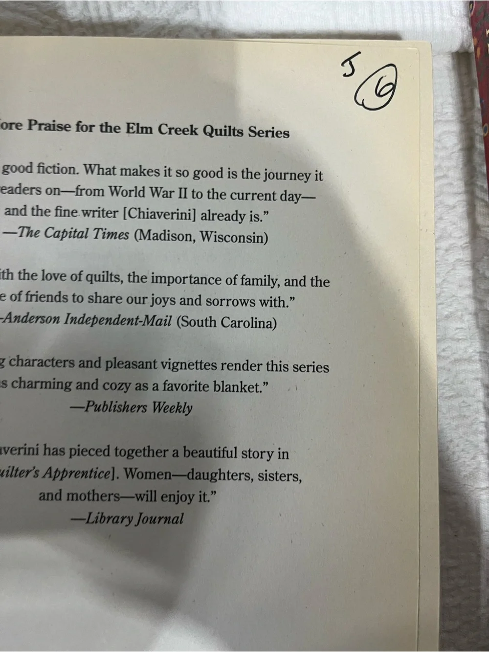 Elm Creek Quilter’s Series Books (3) by Jennifer Chiaverini - #5,6,7 in series